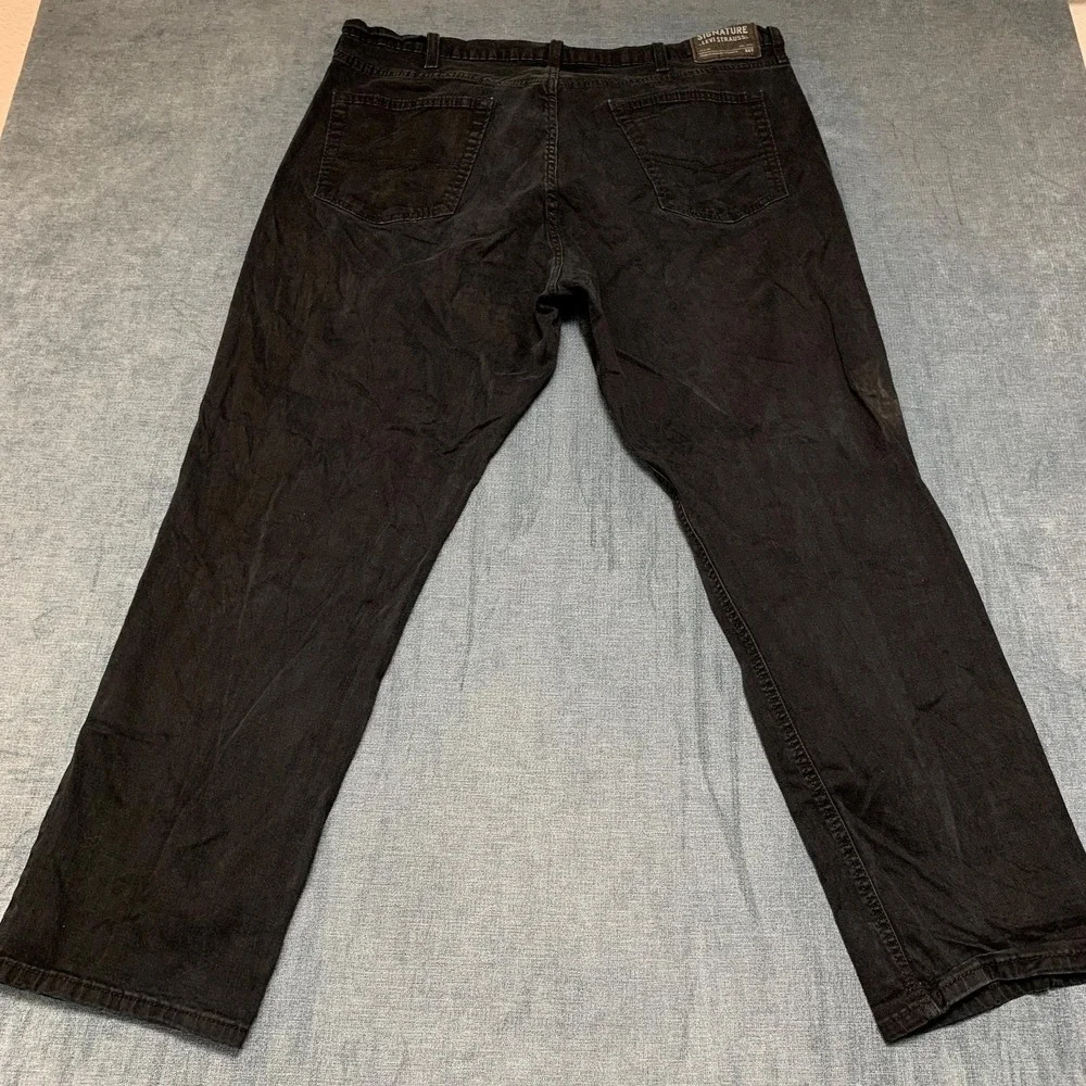 Signature Levi Strauss S67 Athletic Pants Mens 42x32 Black All Season Straight